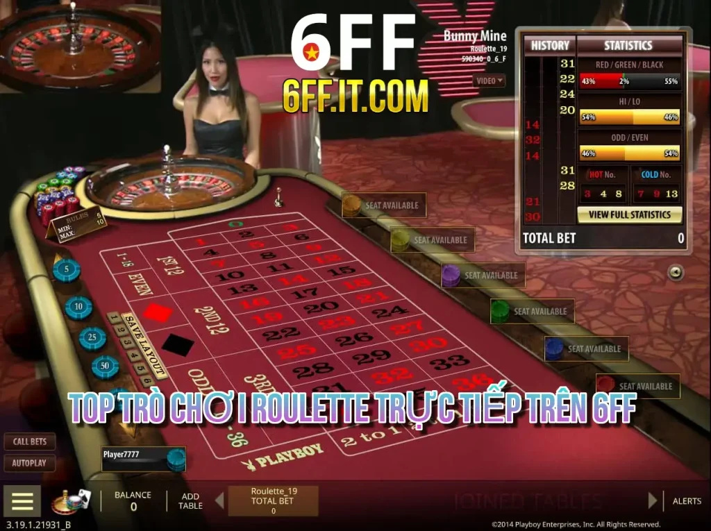 Top Trò Chơi Roulette Trực Tiếp trên 6FF